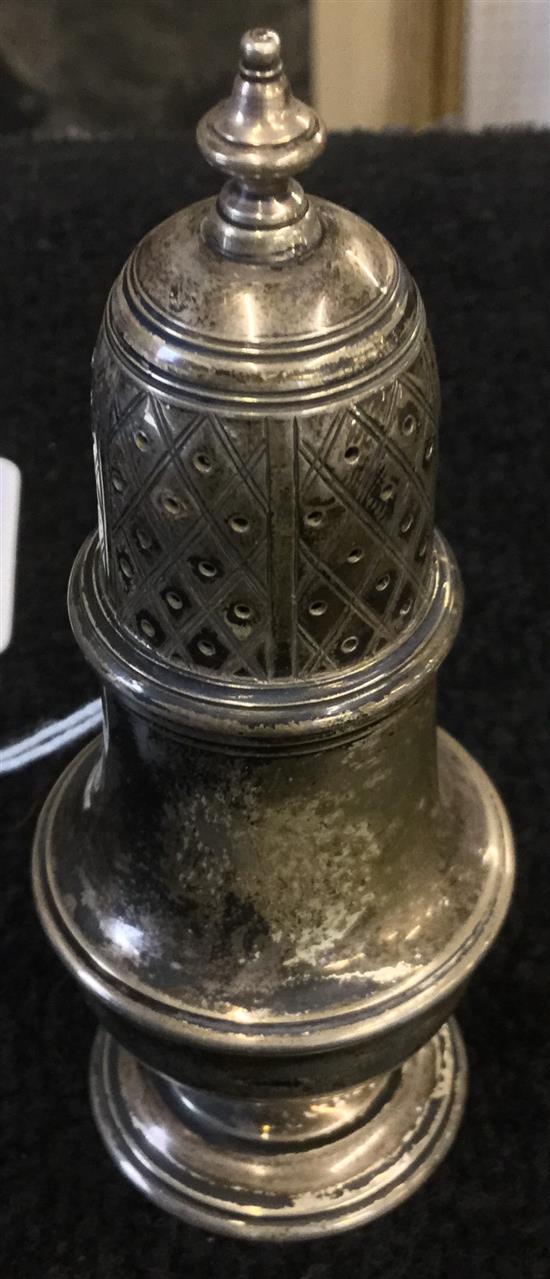 A  silver pepper pot